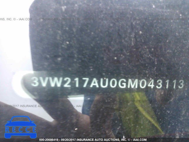2016 Volkswagen Golf 3VW217AU0GM043113 image 8