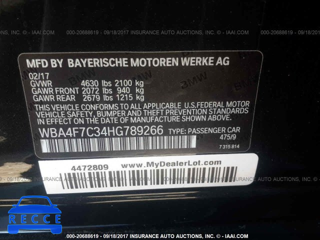 2017 BMW 430I GRAN COUPE WBA4F7C34HG789266 зображення 8