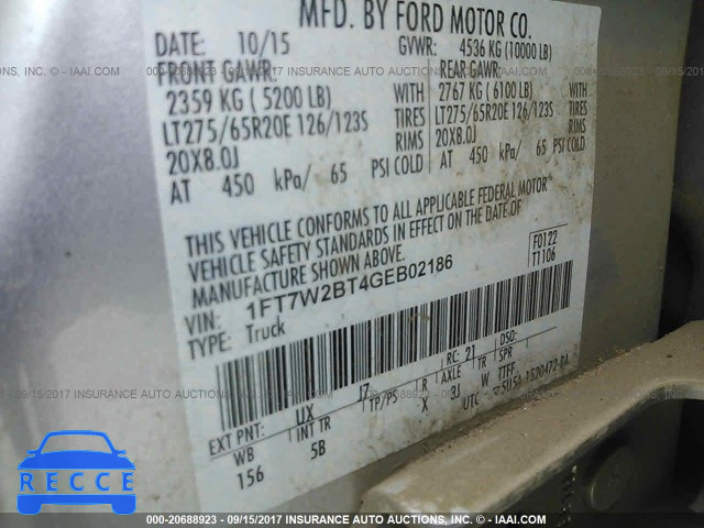 2016 Ford F250 SUPER DUTY 1FT7W2BT4GEB02186 Bild 8