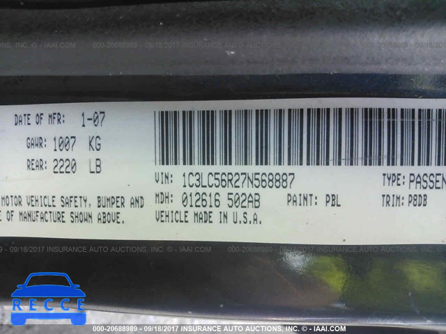 2007 Chrysler Sebring 1C3LC56R27N568887 Bild 8