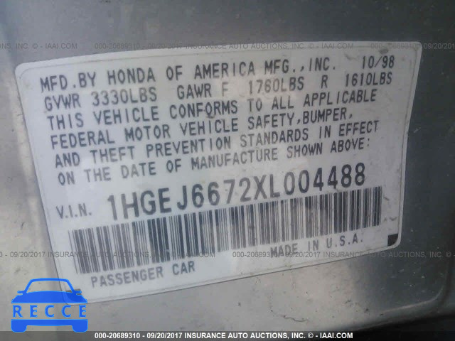 1999 Honda Civic 1HGEJ6672XL004488 image 8
