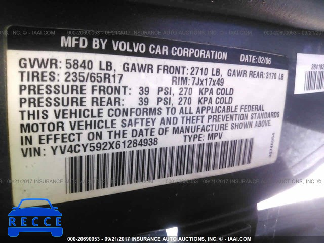 2006 Volvo XC90 YV4CY592X61284938 Bild 8