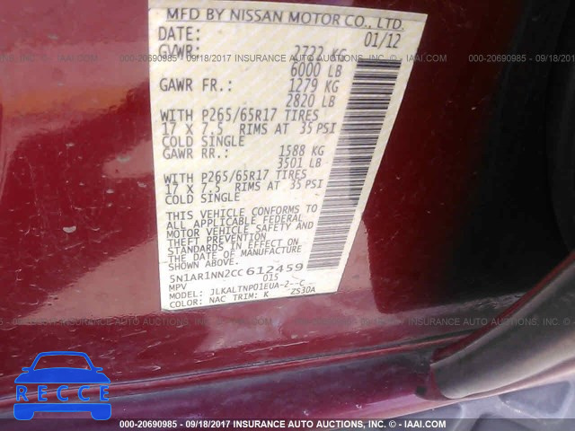2012 Nissan Pathfinder 5N1AR1NN2CC612459 image 8