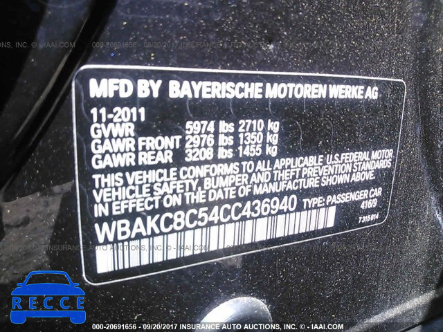 2012 BMW 750 LXI WBAKC8C54CC436940 image 8