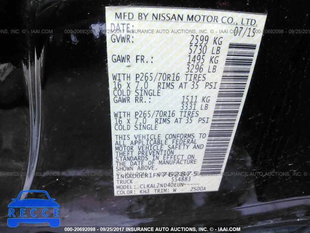 2015 Nissan Frontier 1N6AD0ER1FN762875 image 8