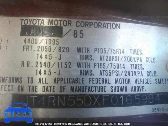 1985 Toyota Pickup JT4RN55DXF0165984 image 8