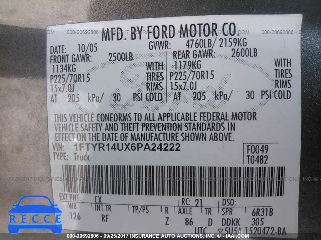 2006 Ford Ranger SUPER CAB 1FTYR14UX6PA24222 image 8