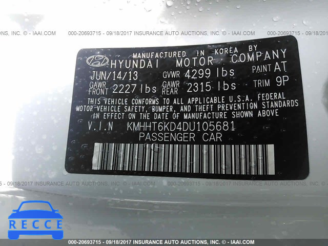 2013 Hyundai Genesis Coupe 2.0T KMHHT6KD4DU105681 зображення 8