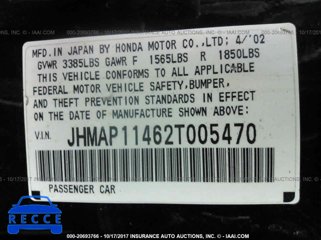 2002 Honda S2000 JHMAP11462T005470 image 8