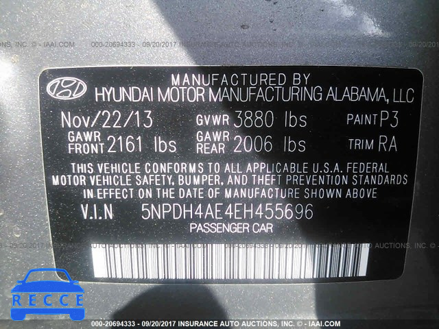 2014 Hyundai Elantra 5NPDH4AE4EH455696 зображення 8