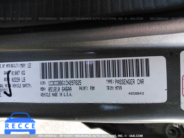 2012 Chrysler 200 1C3CCBBG1CN297625 image 8