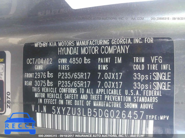 2013 Hyundai Santa Fe Sport 5XYZU3LB5DG026457 image 8