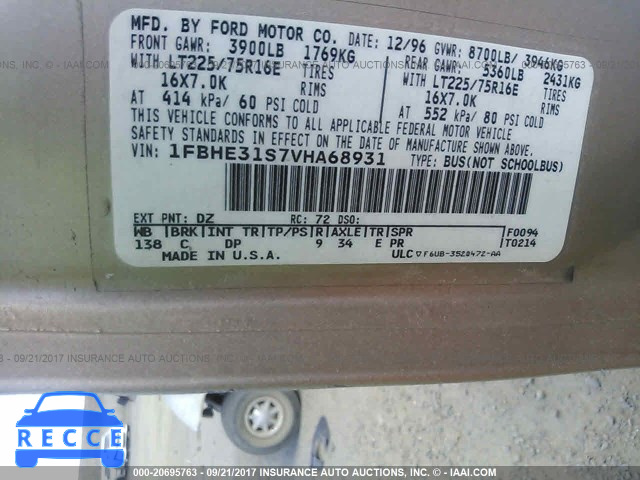 1997 Ford Econoline 1FBHE31S7VHA68931 image 8