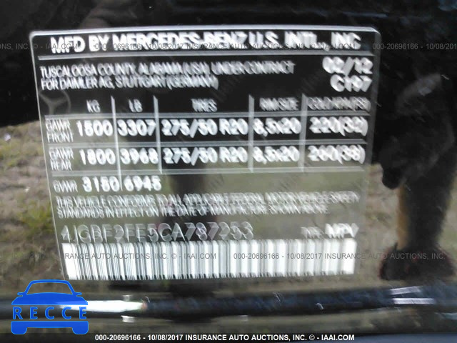 2012 Mercedes-benz GL 350 BLUETEC 4JGBF2FE5CA787253 зображення 8