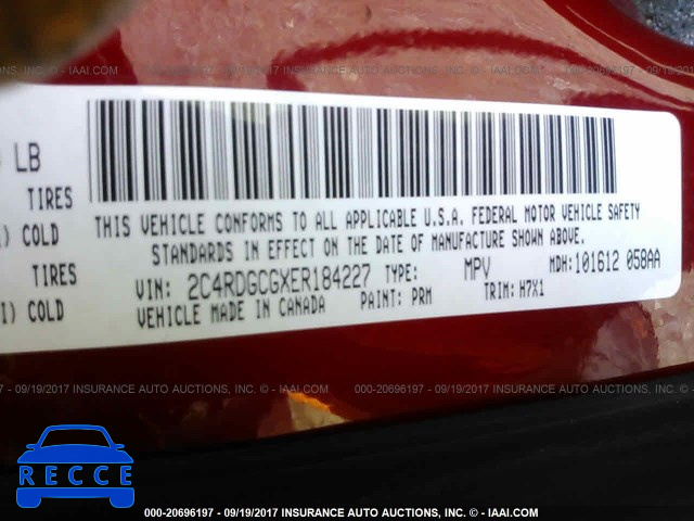2014 Dodge Grand Caravan 2C4RDGCGXER184227 image 8