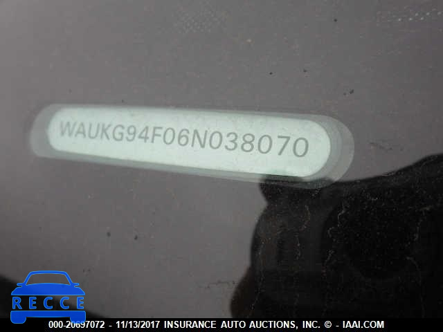 2006 Audi A6 AVANT QUATTRO WAUKG94F06N038070 зображення 8