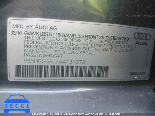 2010 Audi S4 WAUBGAFL3AA137373 image 8