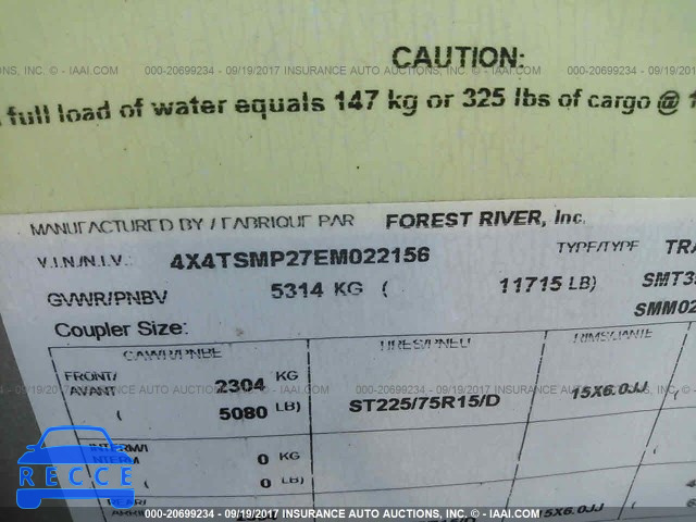 2014 FOREST RIVER SALEM 4X4TSMP27EM022156 image 8