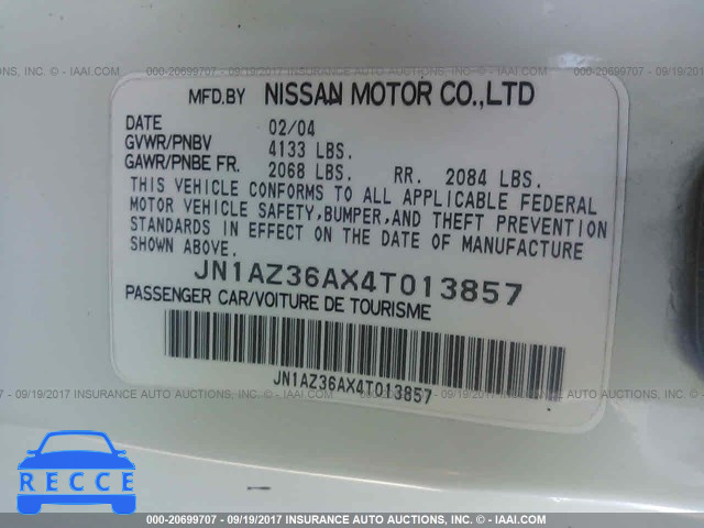 2004 Nissan 350Z ROADSTER JN1AZ36AX4T013857 image 8