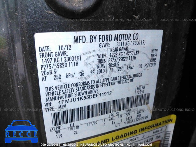 2013 Ford Expedition LIMITED 1FMJU1K55DEF11912 image 8