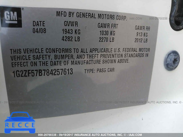 2008 Pontiac G6 1G2ZF57B784257613 image 8