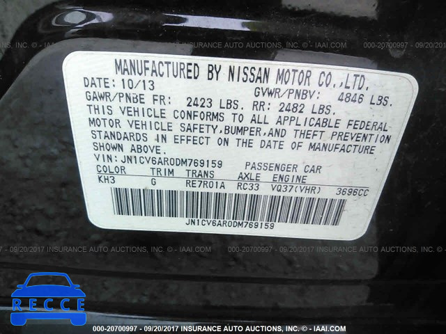 2013 Infiniti G37 JN1CV6AR0DM769159 image 8