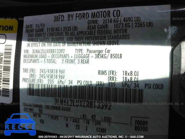 2014 Lincoln MKZ HYBRID 3LN6L2LUXER813392 зображення 8