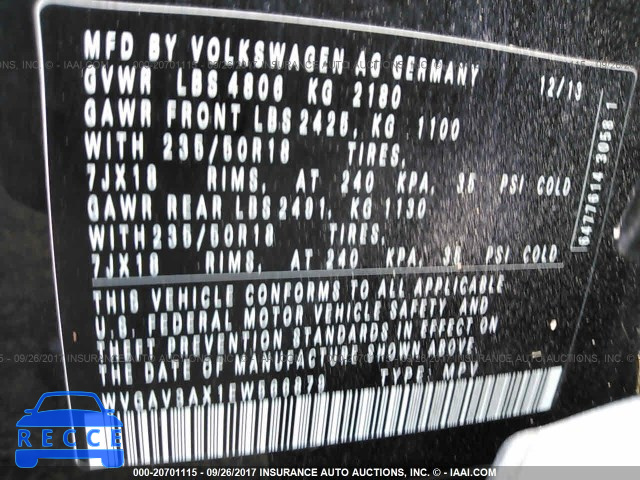 2014 Volkswagen Tiguan S/SE/SEL/R-LINE WVGAV3AX1EW566879 image 8