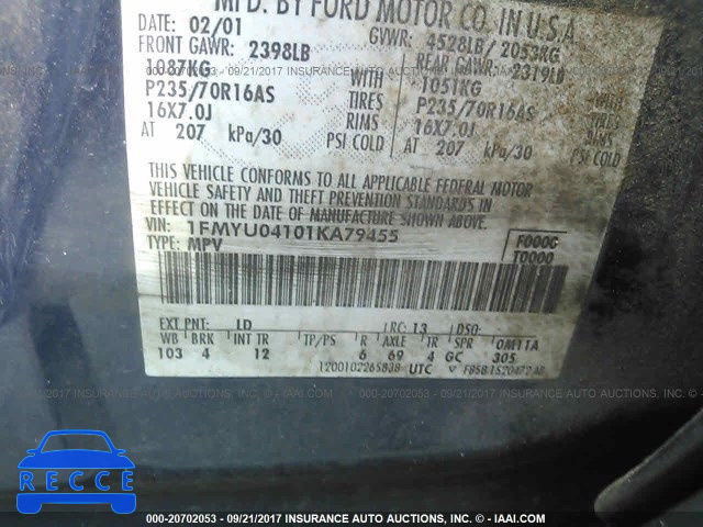 2001 Ford Escape 1FMYU04101KA79455 Bild 8
