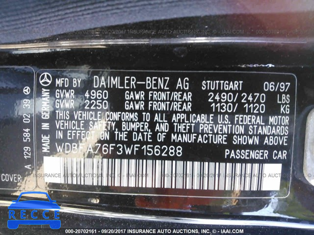 1998 Mercedes-benz SL 600 WDBFA76F3WF156288 Bild 8