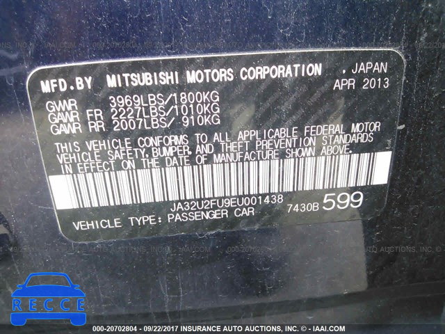 2014 Mitsubishi Lancer JA32U2FU9EU001438 image 8