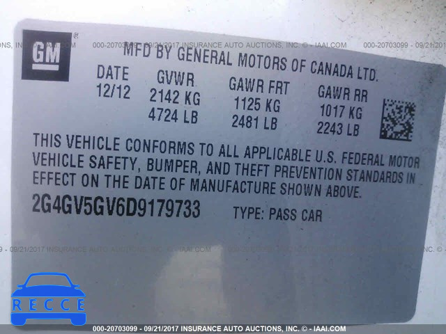 2013 Buick Regal GS 2G4GV5GV6D9179733 Bild 8