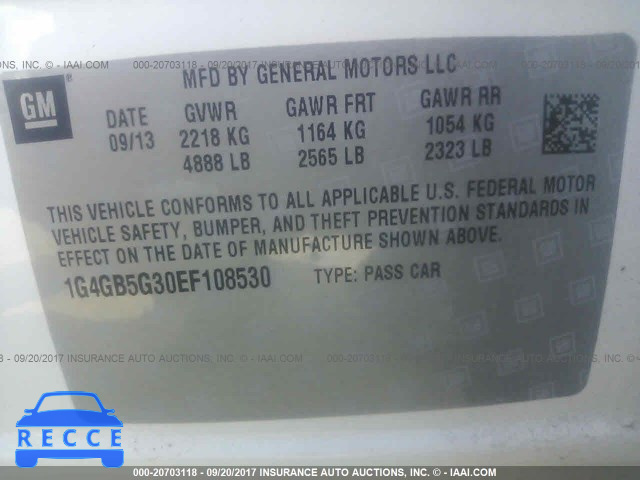 2014 Buick Lacrosse 1G4GB5G30EF108530 image 8