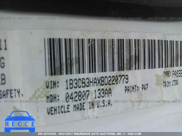 2011 Dodge Caliber 1B3CB3HAXBD220779 зображення 8