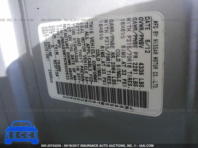 2012 Nissan Rogue JN8AS5MT6CW300633 image 8