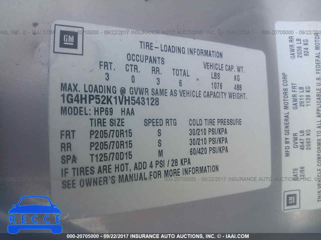 1997 Buick Lesabre CUSTOM 1G4HP52K1VH543128 Bild 8