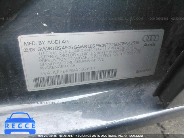 2009 Audi A4 WAULF78K99A132611 image 8