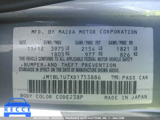 2013 Mazda 3 JM1BL1U7XD1753886 Bild 8