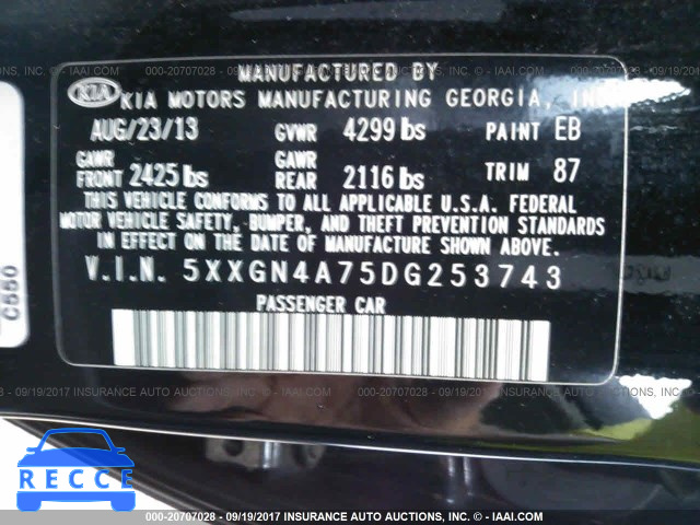 2013 KIA Optima 5XXGN4A75DG253743 image 8