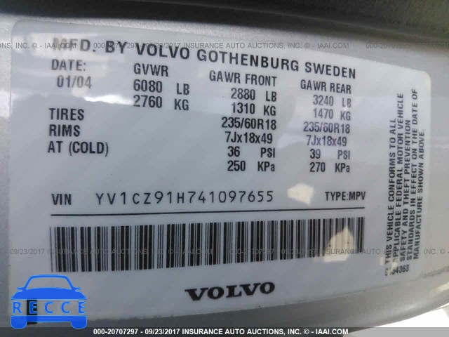 2004 Volvo XC90 T6 YV1CZ91H741097655 image 8