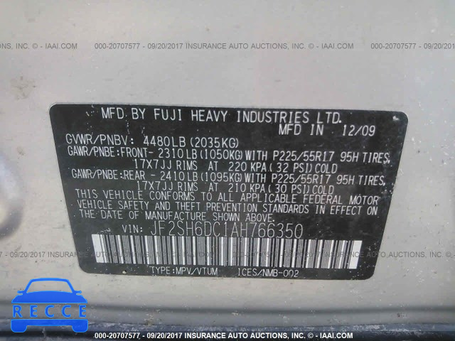 2010 Subaru Forester JF2SH6DC1AH766350 image 8