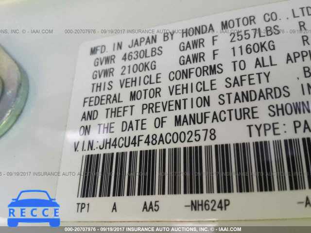 2010 Acura TSX JH4CU4F48AC002578 image 8