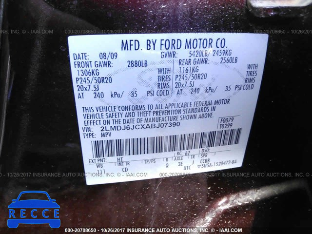 2010 Lincoln MKX 2LMDJ6JCXABJ07390 image 8