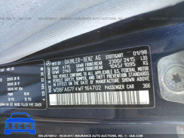 1998 Mercedes-benz SL 500 WDBFA67F4WF164702 Bild 8