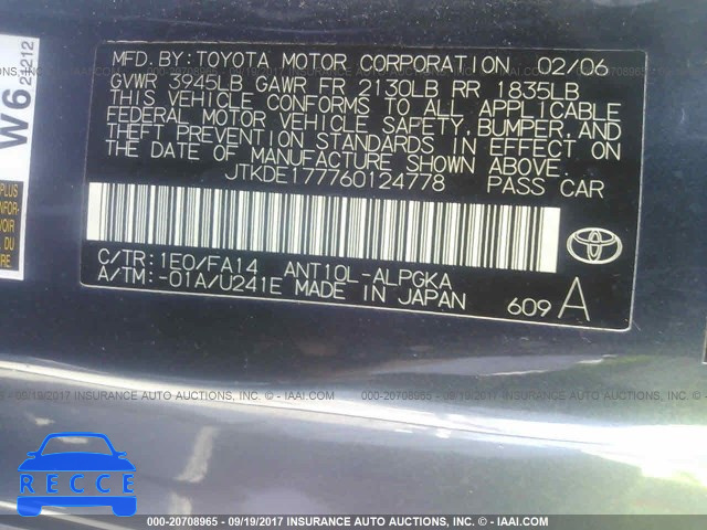 2006 Scion TC JTKDE177760124778 image 8