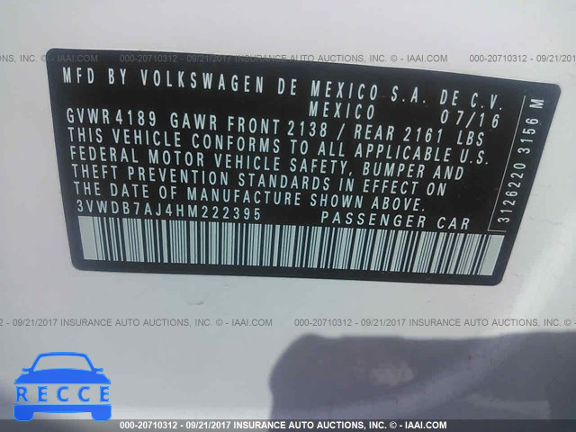 2017 VOLKSWAGEN JETTA 3VWDB7AJ4HM222395 image 8