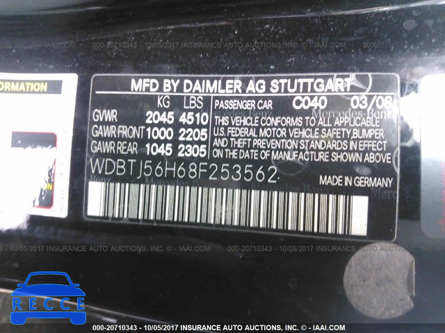 2008 Mercedes-benz CLK WDBTJ56H68F253562 image 8
