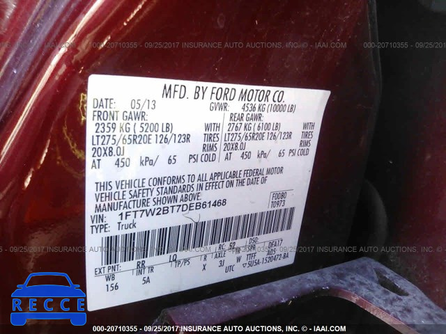 2013 Ford F250 SUPER DUTY 1FT7W2BT7DEB61468 image 8