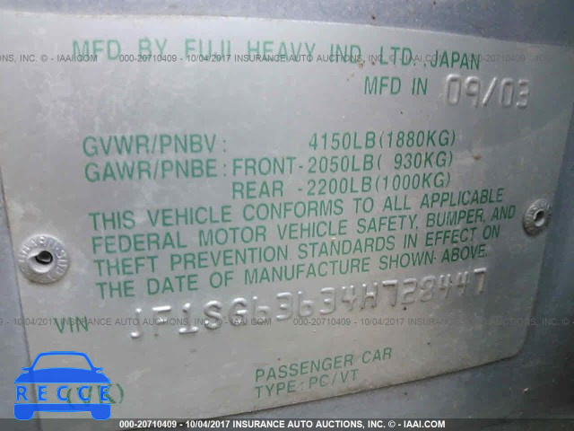 2004 Subaru Forester JF1SG63634H728447 image 8