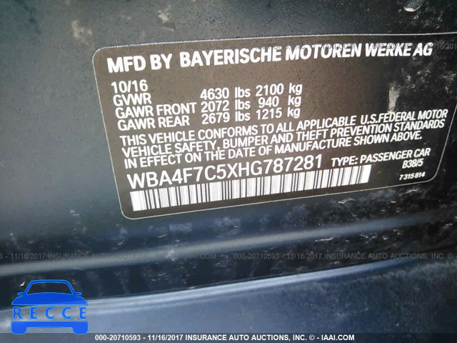2017 BMW 430I GRAN COUPE WBA4F7C5XHG787281 зображення 8